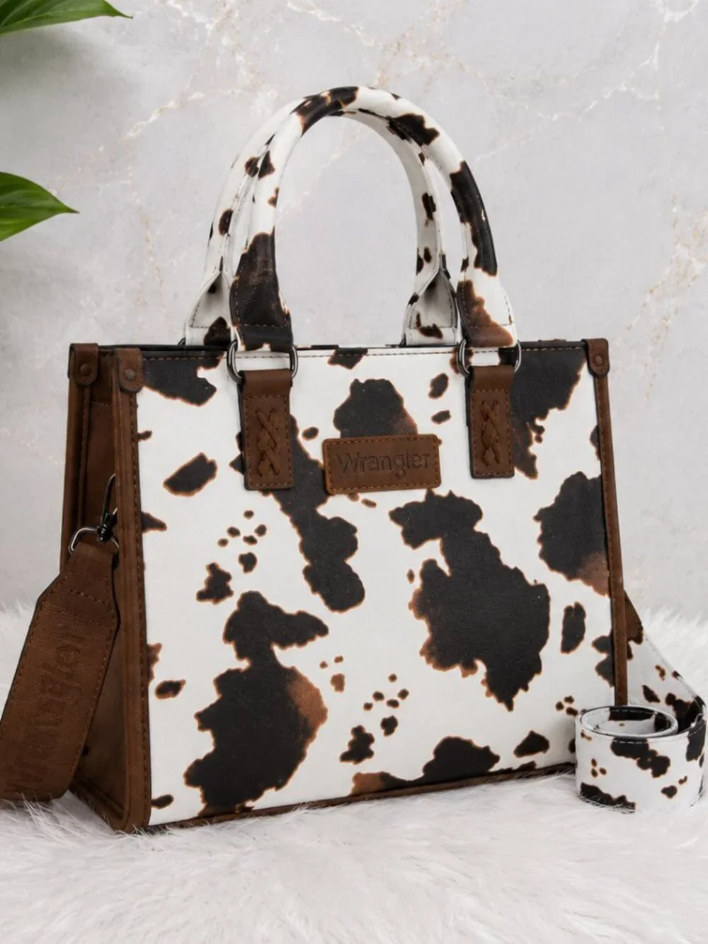 Wrangler Cow Print Tote Crossbody Bag | NWT